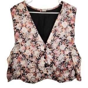 Vintage Jess Floral Vest Made in USA Women's Size 20W/40
